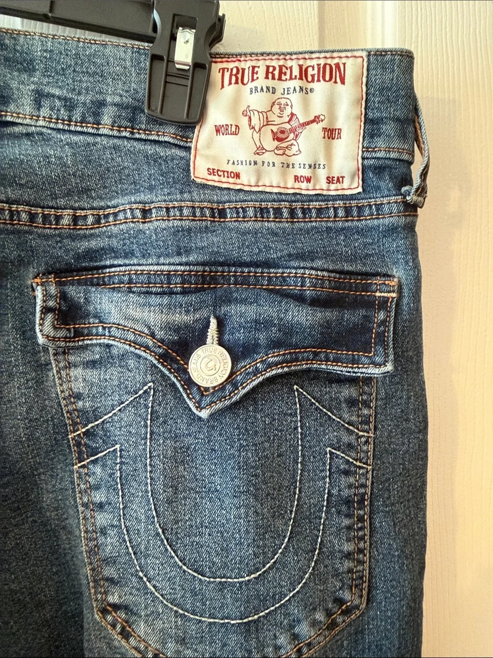 Vintage True Religion Men’s Dark Blue Relaxed Straight Leg Jeans / Ricky